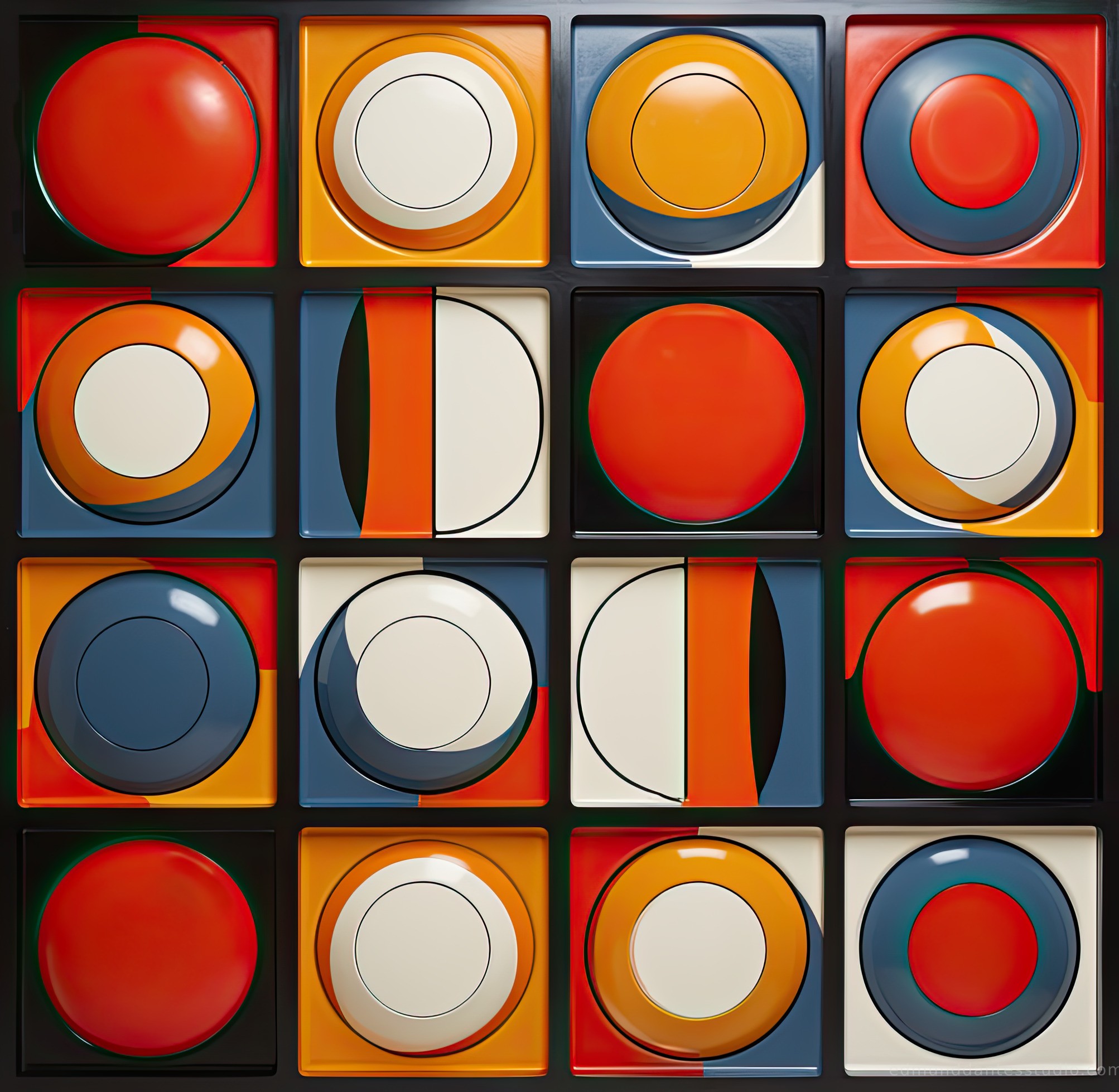 Tactility #4 — a numbered limited-edition giclée print of rounded geometric forms in calibrated grids